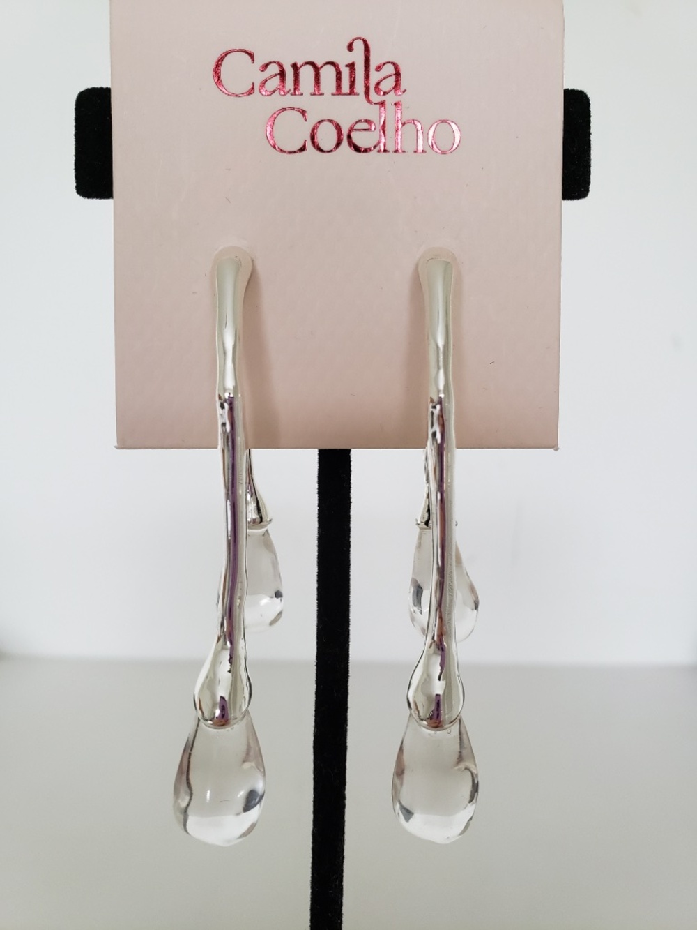 Camila Coelho Sculptural Front Back Tear Drop Earrings